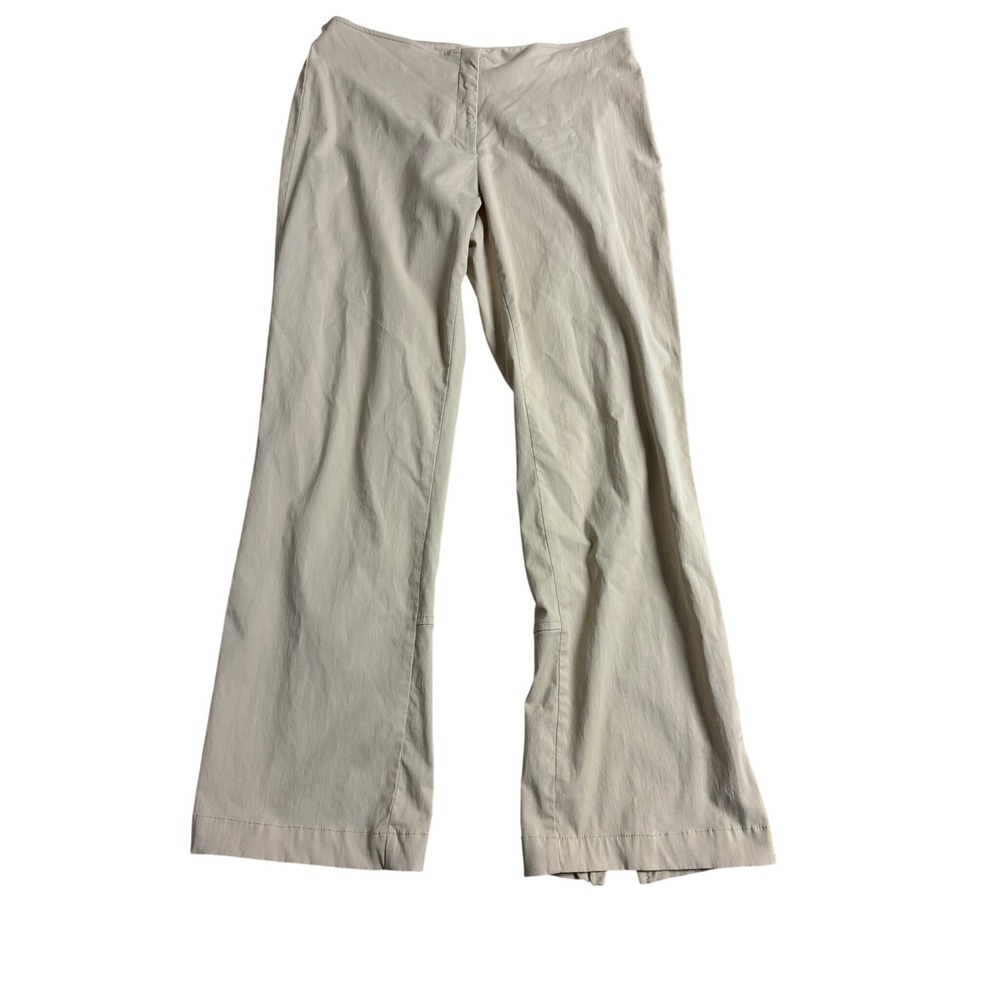 Tothemax! Womens Tan Split Hem Stretch Pants Khaki Cotton Blend‎ Size 7 BHY202